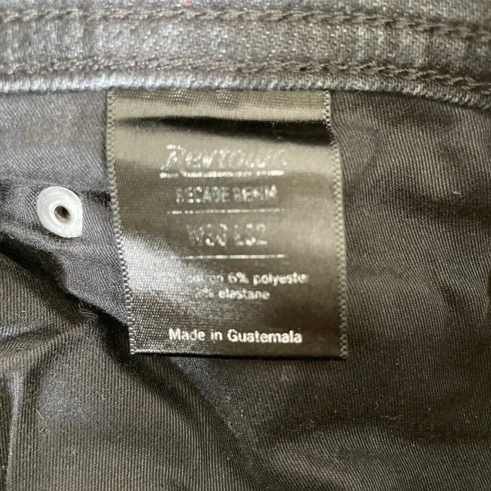 Revtown Taper Jeans Mens 32x32 Black Denim Stretch Cotton Blend Dark Wash‎